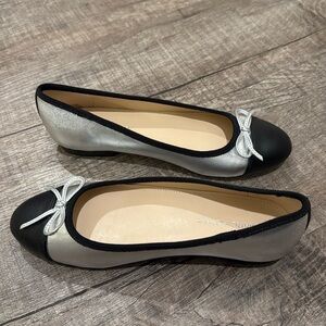 NWOB!! Marc Fisher - Jodi Slip-On Dress Pointy Toe Ballet Flats - Black/Silver